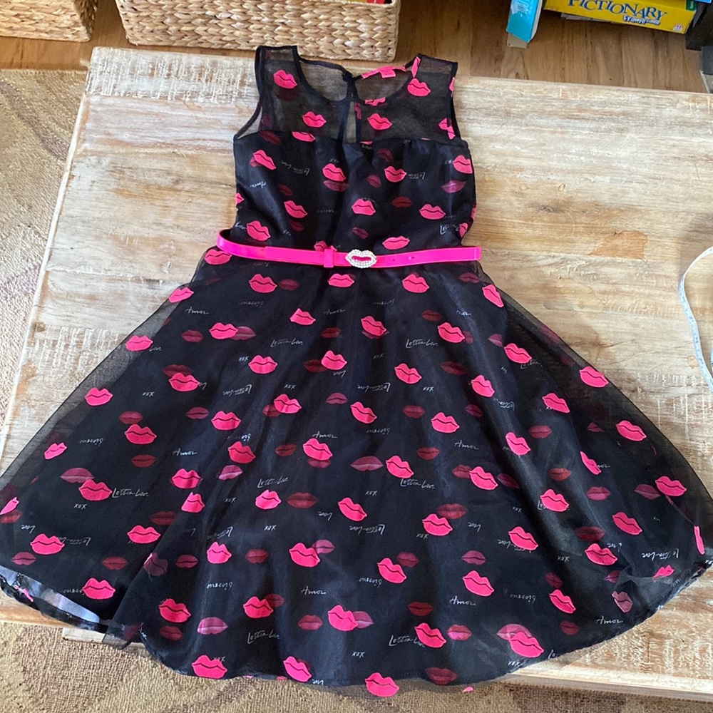Hot Pink And Black Kiss Kiss Dress